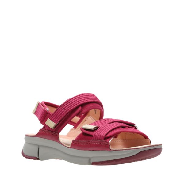 Clarks Womens Tri Walk Sandals Berry Combi | CA-5879613